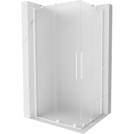 Mexen Velar Duo cabina doccia scorrevole 90 x 80 cm, smerigliata, bianca - 871-090-080-32-20 (1/5)