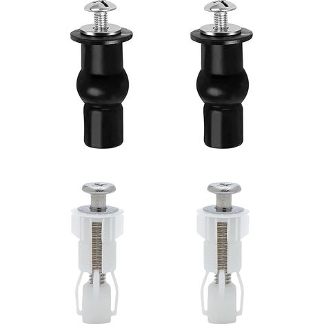 Kit de fixation pour abattant de WC (4 pièces), vis de fixation supérieures pour couvercles de WC, vis à remplacement rapide, standard universel (1/5)