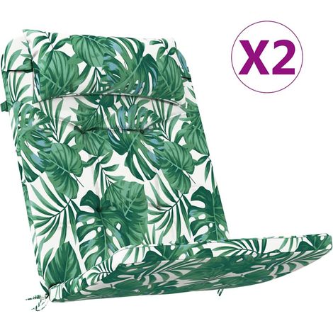 Coussins de chaise Feuille 2 pcs Motif feuille 58 x 77 x 4,5 cm (1/5)