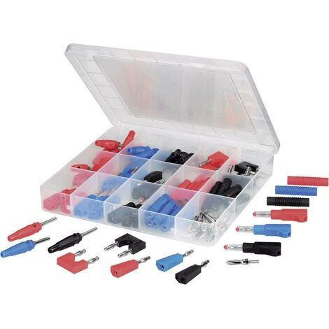 VOLTCRAFT SUBP84-03 Fiche mâle de laboratoire Ø de la broche: 4 mm noir, rouge, bleu, argent 84 pc(s) (1/2)