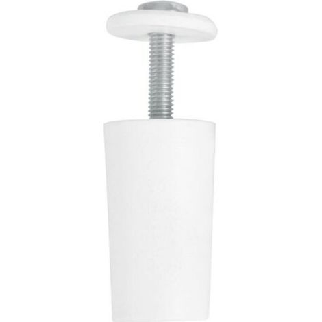 Weißer Rollladenstopper aus Kunststoff mit Stoßdämpfer, rostfreie M5-Schraube + Unterlegscheibe – 40 mm, wetterfest