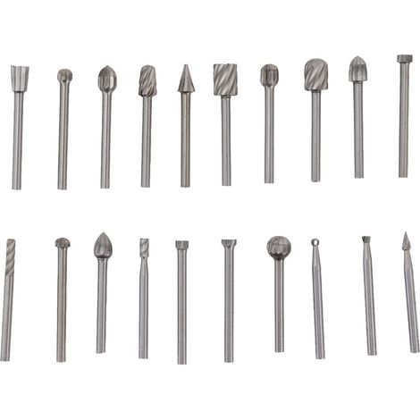 20Pcs HSS Burr Set Wood Carving Drill Bits Grinding Woodworking Milling Cutters for Chamfering (1/5)