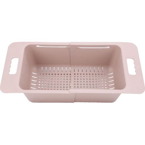 Panier de congélateur Coffre Organisateur de Rangement réglable en Profondeur Diviseur de Poubelle Extensible avec poignée pour la Cuisine (Pink) (1/5)
