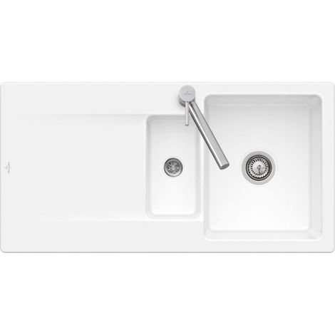 Fregadero 1 1/2 senos VILLEROY ET BOCH Siluet 60 R Blanco CeramicPlus