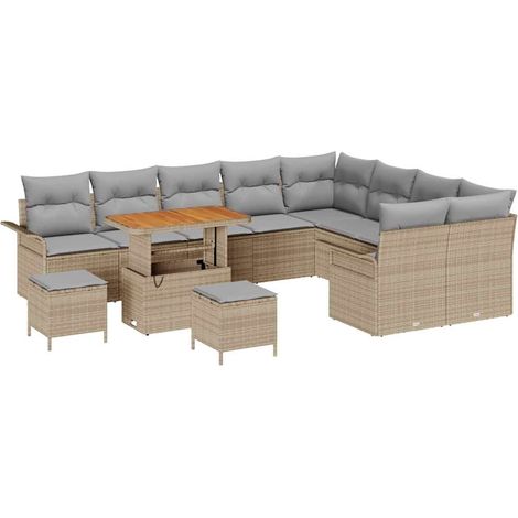 Maison Exclusive - Set Divano da Giardino 12 pz 11-Numero di posti (1/5)