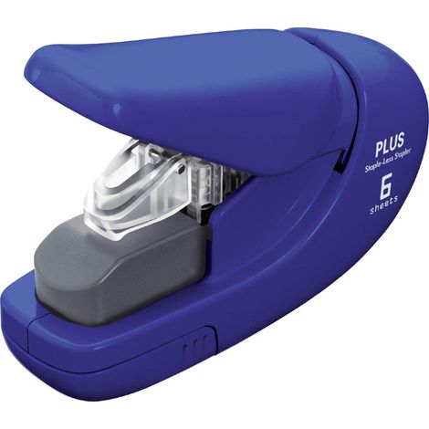 PLUS Japan Graffatrice senza graffette blu, spilla fino a 5 pagine senza graffette