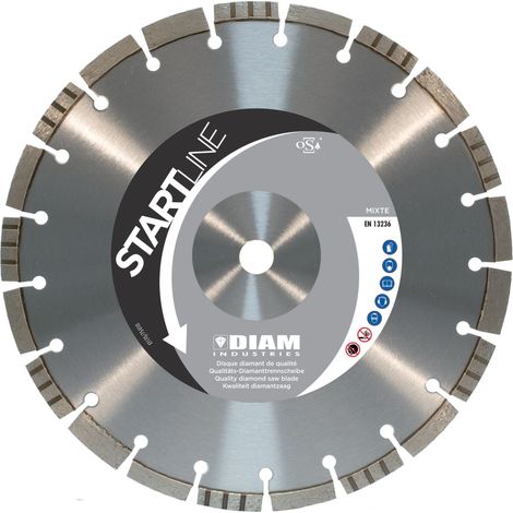 DISQUE DIAMANT MIXTE LM90 Ø350 MM ALÉSAGE 25MM ACIER/BÉTON/ASPHALTE DIAM INDUSTRIE 470713