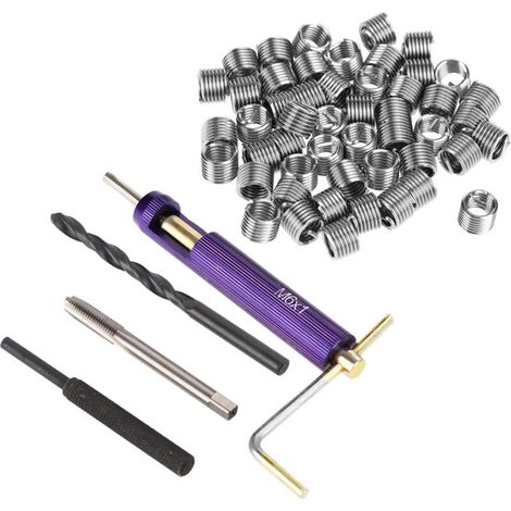 Kit de Réparation de Filetage d'Inserts Filetés en Acier Inoxydable 304 Outils d'Installation d'Insert de Type Helicoil M61.01.5D-Crezuo