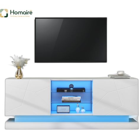 TV-Ständer aus Spanplatte weiß und Polyester 160 x 38.5 x 60 cm HOMAIRE (1/5)