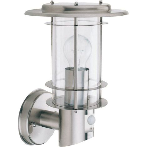 Searchlight Outdoor - Applique murale extérieure à 1 lumière en acier inoxydable avec détecteur de mouvement IP44, E27 (1/3)
