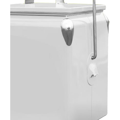 Mini-frigo rétro Cola, glacière portable de voyage 13 L pour camping et pique-nique, 38 x 32 x 24 cm, blanc (1/5)