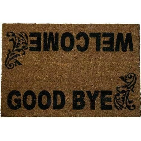 ZERBINO TAPPETO ASCIUGAPASSI CASA PORTA GOMMA E COCCO WELCOME GOOD BYE (33796V) WELCOME GOOD BYE CM 40X60 (26838)