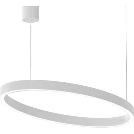 Lampe À Suspension Criseide S/1P Ovale - 30W+30W Led 3000K Dimmable En Blanc Satiné, Structure En Aluminium, Design - Gealuce (1/3)