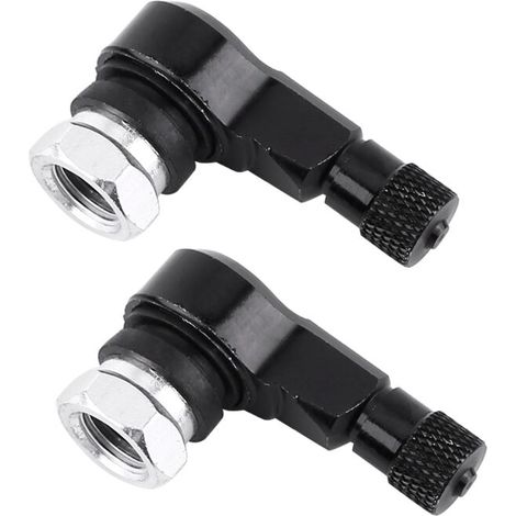 Stück 11,3 mm Universal-Motorrad-Aluminium-Rad-Reifenventilkappen 90 Grad Schwarz (1/5)