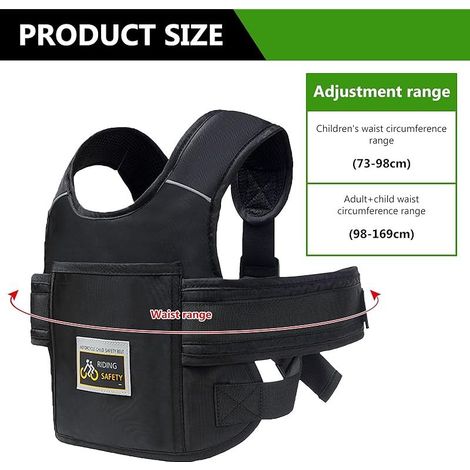 Ceinture de sécurité pour enfant - Longueur réglable - Ceinture de moto pour enfants avec bandes réfléchissantes - Ceinture de sécurité arrière de vélo - Protection contre les chutes - Pour enfants de (1/5)