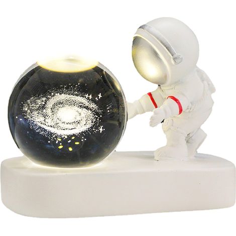 Sfera decorativa Astronauta Galassia - 6 cm - Luce naturale - Sfera di cristallo luminosa a forma di astronauta - Decorazione per scrivania, regalo per ufficio, regalo di compleanno (1/4)