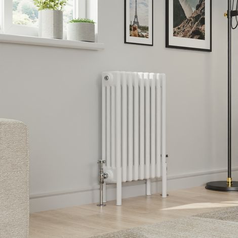 Warmehaus Traditional 4 Column White Radiator Cast Iron Style Radiators 600 x 425mm