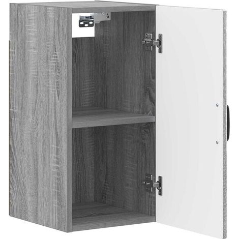 Meuble de Rangement Mural pour Salle de Bain, Style Sonoma Gris, Design Utrecht, Armoire de Toilette avec Porte, Étagère de Douche Moderne et Élégante (1/5)