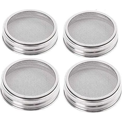 Lot de 4 grands couvercles en acier inoxydable avec bonne aération pour germination de graines biologiques (1/5)