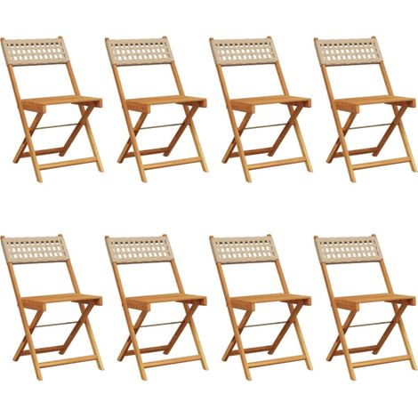 Maison Exclusive - Gartenstühle 8 Stk. Klappbar Beige Poly Rattan