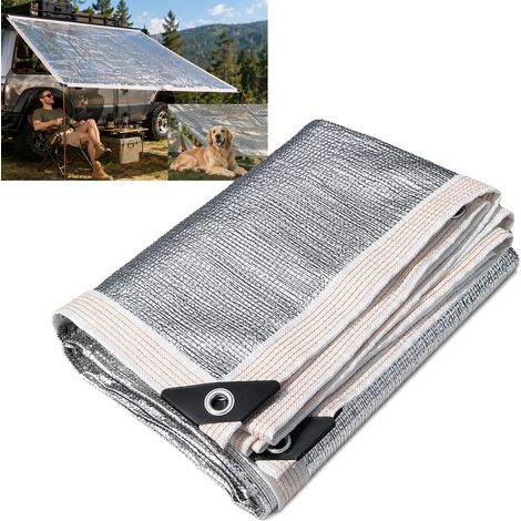 Toile d'ombrage en maille d'aluminium 2 x 2 mètres, réflectivité 99 % – Filet d'ombrage anti-UV (1/5)