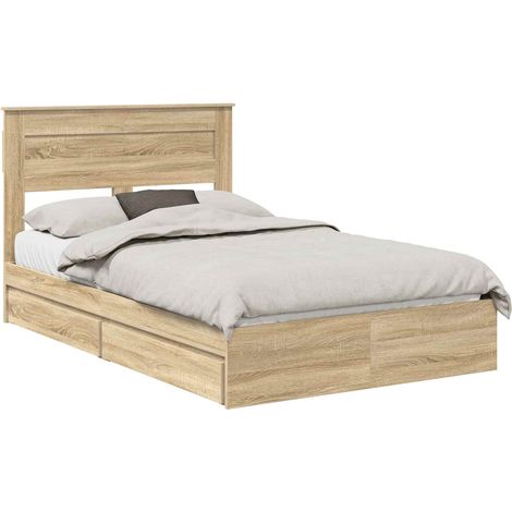 Maison Exclusive - Letto con Contenitore con testiera Rovere Sonoma 120 x 200 cm