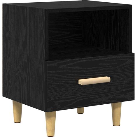 Maison Exclusive - Armadio da Notte Rovere Nero 40 x 35 x 47 cm Legno multistrato (1/5)
