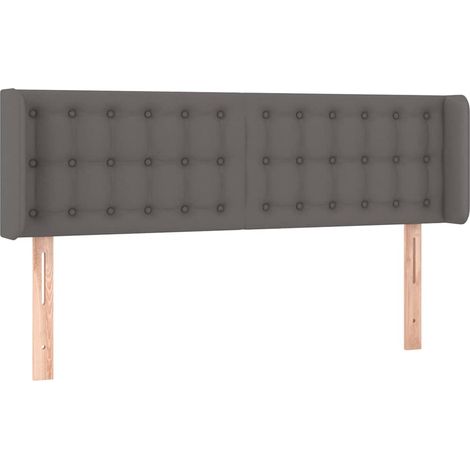 Maison Exclusive - Kopfteil mit Ohren Grau 147x16x78/88 cm Kunstl (1/5)
