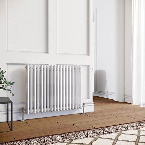ELEGANT Traditional Radiator 600 x 830mm Horizontal Double Column Cast Iron Style Radiator White (1/5)