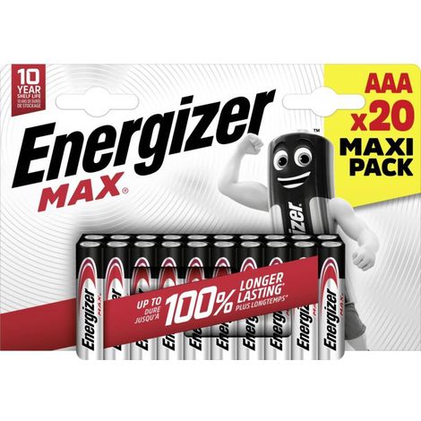 20 Stück LR3 (AAA) Alkaline-Batterien von Energizer, max. 1,5 V, Artikelnummer S425592 (1/5)