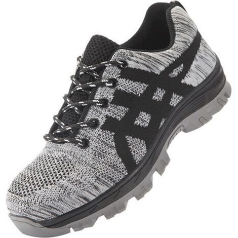 Chaussures de sécurité légères et respirantes – Embout en acier – Pointure 43 – Semelle caoutchouc résistante – Pour chantiers humides (1/4)