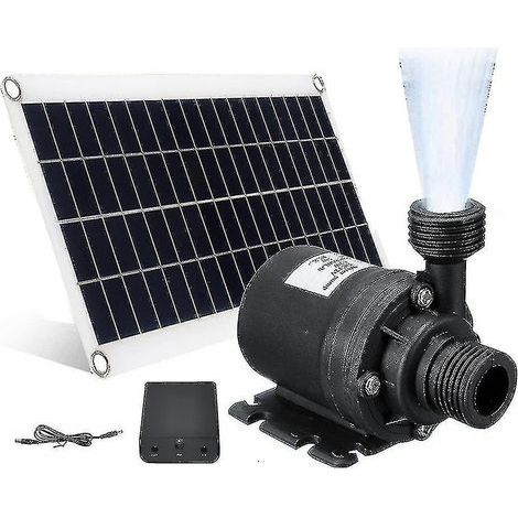 Pompe à eau solaire 50 W, débit 800 l/h, 12 V CC, silencieuse, pour fontaines de jardin et de maison - WELLNGS (1/5)
