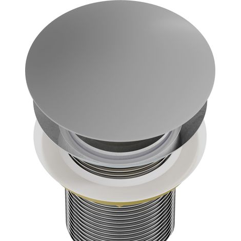 BERNSTEIN - Couvercle / Rosace Gris mat Ø67mm pour Bonde de lavabo pop-up en fonte minérale - Hauteur 20mm