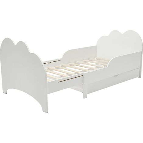 Letto evolutivo 90 x 140/170/200 cm con cassetto Abete e MDF Bianco - TEONIA (1/5)