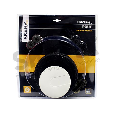 Ruota universale ø 150 mm. Con copertura e set di anelli. Per diametro asse: 8, 10 o 12 mm.