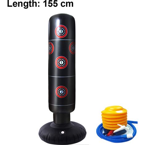 Sac de Frappe Gonflable - Colonne de Frappe Autostable - Pour Enfants et Adultes - Base Remplissable Eau/Sable - PVC Multicouche - 1 Pièce