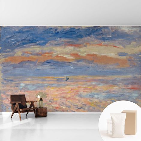 Papier peint intissé classique moderne pour salon et chambre à coucher Décoration rapide avec colle Paysage marin 416x254 cm (1/5)