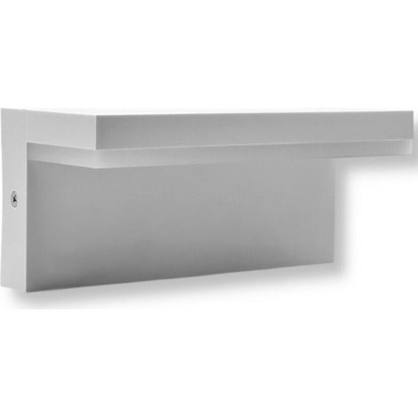 Trade Shop - Aplique Led Lámpara De Pared De 10 Vatios Para Balcones Jardín Ip54 Cct Interruptor B82-3c -      Blanco