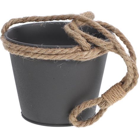 ifundom Jardinière suspendue rustique en fer et corde de jute pour plantes succulentes (1/5)