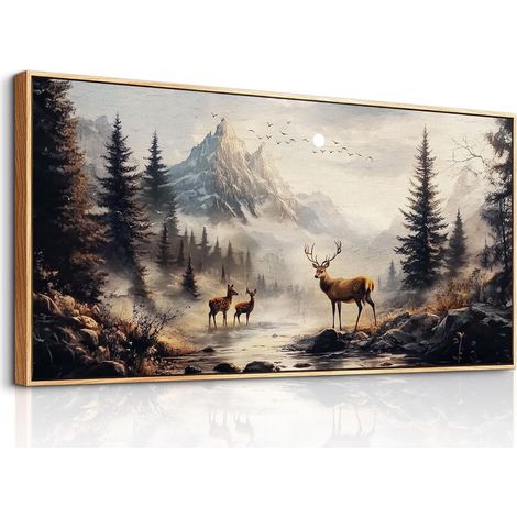 Tableau Decoration Murale Moderne Montagne Chambre Cadre 50x100 cm (1/5)