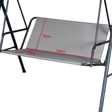 Housse de siège de balancelle - - 138x50x50 cm - Gris - Imperméable - Coupe-vent - Tissu Oxford (1/5)