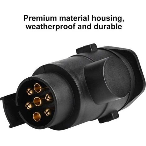 Adaptateur 7 vers 13 broches – Nosheir – Conversion prise remorque caravane – Plug and play durable – Noir (1/4)