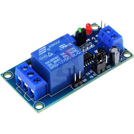 Module relais 12V normalement ouvert avec temporisation, interrupteur programmable, pour commande à distance (1/5)