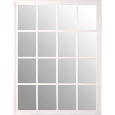 Premier Housewares Antique White Flat Wood Wall Mirror (1/5)