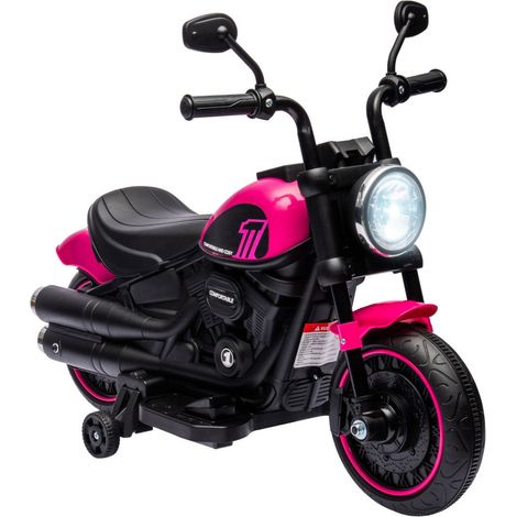 Moto électrique pour enfants Moto pour enfants Véhicule pour enfants Véhicule électrique avec 2 roues de support amovibles, 1,5- (1/4)