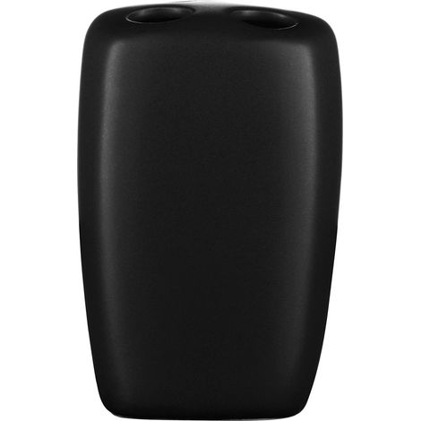 Premier Housewares Electric Toothbrush Holder Black Bathroom Accessories For Small Bathroom Stoneware Toothbrush Holders Matte Toothbrush Caddy 7 x 6 x 11
