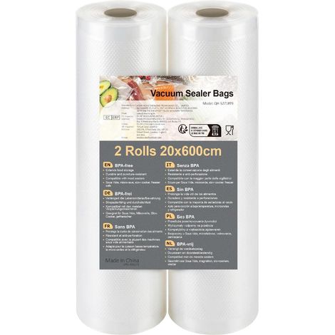 Sous Vide Alimentaire Sans BPA 2 Rouleaux de 20 x 600 cm (1/5)