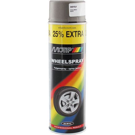 PEINTURE POUR JANTES ACIER BRILLANT AEROSOL 500ML MOTIP