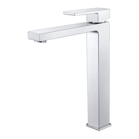 Robinet mitigeur lavabo carré surélevé - Chromé - Cube (1/2)