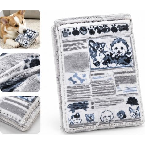 1 Pièce Lot de 2 Jouets Sonores Gris et Blanc en Peluche pour Chien, Dimensions 25×18.5 cm, Jouet à Mâcher Anti-Ennui (1/5)